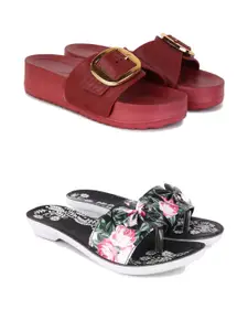 DRACKFOOT Women Printed Sliders