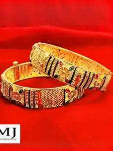 DMJ Gold Brass Gold-Plated Bangle