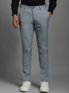 Louis Philippe Men Textured Slim Fit Trousers