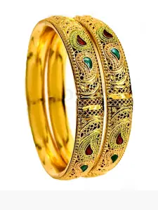 DMJ Gold Brass Gold-Plated Bangle