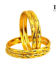 DMJ Gold Brass Gold-Plated Bangle