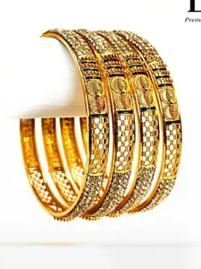 DMJ Gold Brass Gold-Plated Bangle