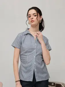 STREET 9 Classic Slim Fit Vertical Stripes Striped Cotton Casual Shirt