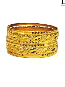 DMJ Gold Brass Gold-Plated Bangle