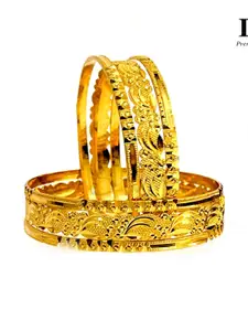 DMJ Gold Brass Gold-Plated Bangle