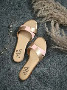 Zebba Women Embellished Open Toe Flats