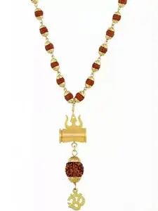 Iga collection Rudraksha Mahakal Pendant Set Gold-plated Plated Stainless Steel Necklace
