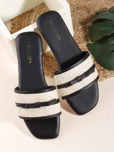 Sole Saga Women Textured Open Toe Flats