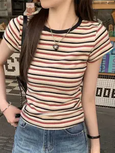 StyleCast x Revolte Women Striped Round Neck Top