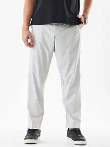 Snitch Men Snitch Light Grey Mid-Rise Regular Fit Trouser