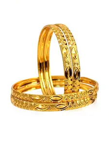 DMJ Gold Brass Gold-Plated Bangle
