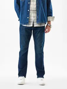 Snitch Men Indigo Relaxed Fit Mid-Rise Light Fade Stretchable Jeans