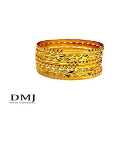 DMJ Gold Brass Gold-Plated Bangle