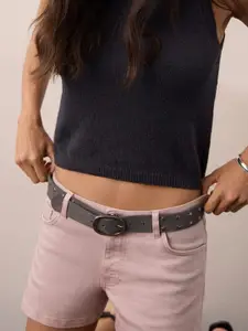 MANGO Women Low-Rise Straight Fit Denim Shorts