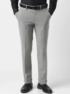 V Dot Men Slim Fit Mid-Rise Regular Trousers