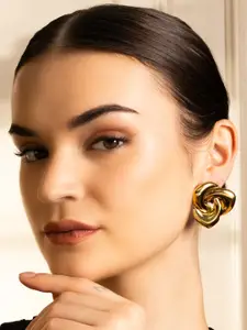 VOGUE PANASH Stainless Steel 18K Gold-Plated Contemporary Studs