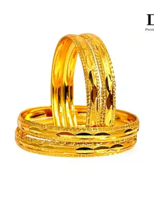 DMJ Gold Brass Gold-Plated Bangle