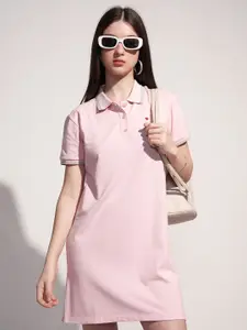 Tokyo Talkies Shirt Collar Mini T-shirt Dress