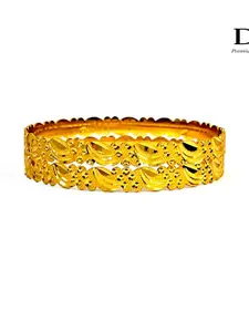 DMJ Gold Brass Gold-Plated Bangle
