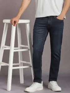 Louis Philippe Jeans Men Slim Fit Mid-Rise Slash Knee Jeans