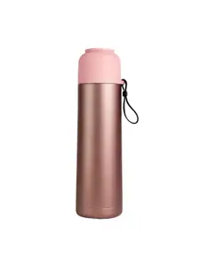 iSWEVEN Pink Stainless Steel Double Wall Vacuum Water Bottle - 500 ml