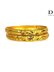DMJ Gold Brass Gold-Plated Bangle