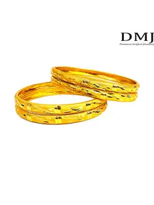 DMJ Gold Brass Gold-Plated Bangle