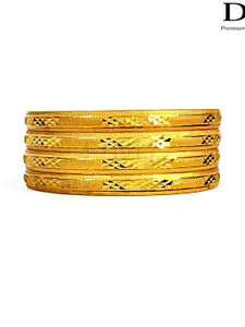 DMJ Gold Brass Gold-Plated Bangle