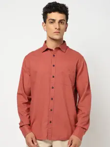 Blue Buddha Men Tailored Fit Solid Spread Collar Cotton Casual Shirt