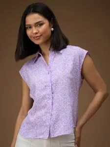 RARE Floral Printed Sleeveless Casual Shirt