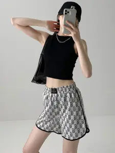 StyleCast x Revolte Women Solid Black Tank Crop Top