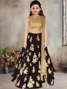 F Plus Fashion Girls Embellished Semi-Stitched Lehenga & Unstitched Blouse With Dupatta