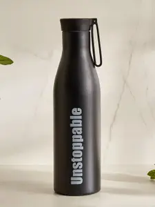 Home Centre Atlantis Shadow Oasis Black Printed Stainless Steel Printed Water Bottle 900ml
