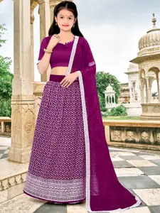 F Plus Fashion Girls Net Semi-Stitched Lehenga Choli