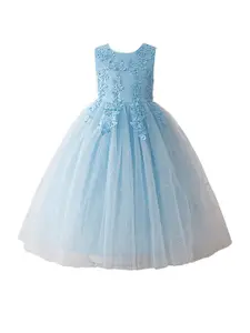 StyleCast x Revolte Girls Embroidered Ruffled Net Maxi Dress