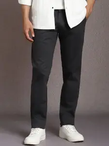 Louis Philippe Sport Men Textured Slim Fit Trousers