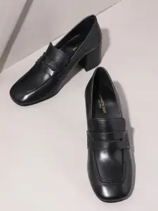 Kenneth Cole Leather Leather Block Heeled Pumps