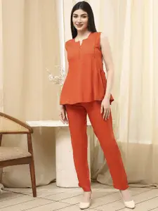 Biba Square Neck Top With Trousers Co-Ords