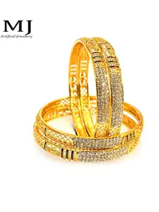 DMJ Gold Brass Gold-Plated Bangle