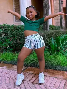 INCLUD Girls Shoulder Straps Top With Shorts