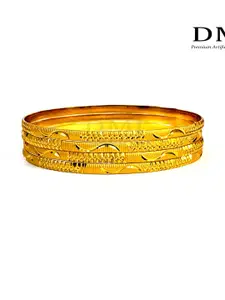 DMJ Gold Brass Gold-Plated Bangle