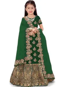 F Plus Fashion Girls Satin Semi-Stitched Lehenga Choli