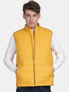 t-base Men Solid Sleeveless Lightweight Puffer Jacket