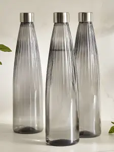 Home Centre Fiesta Senecio Black 3 Pieces Fridge Water Bottles 1L