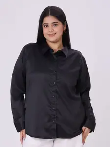 Style Quotient Plus Size Spread Collar Smart Satin Formal Shirt