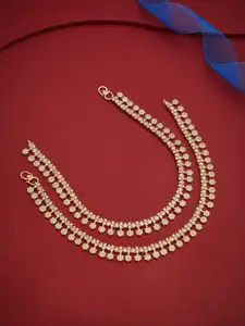 Kushal's Fashion Jewellery Gold-Plated Zircon Anklet
