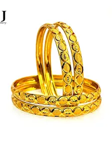 DMJ Gold Brass Gold-Plated Bangle