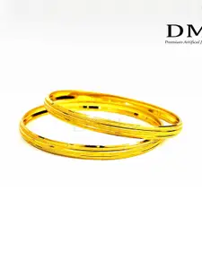DMJ Gold Brass Gold-Plated Bangle