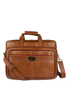 Fashion Twist Men Vegan Leather Padded Laptop Bag with Shoulder Strap