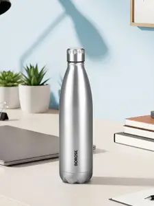 BOROSIL Black Single Stainless Steel Solid Double Wall Vacuum Water Bottle